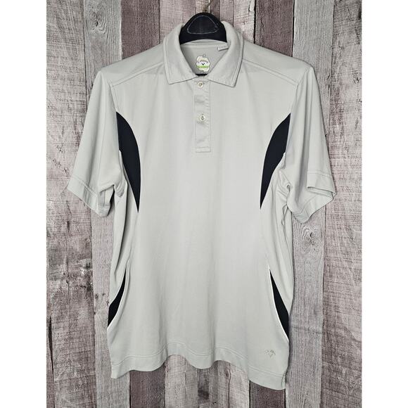 CALLAWAY X-Series Golf Short Sleeve Polo Gray Black Soft SHIRT Men's size Medium - Picture 1 of 5